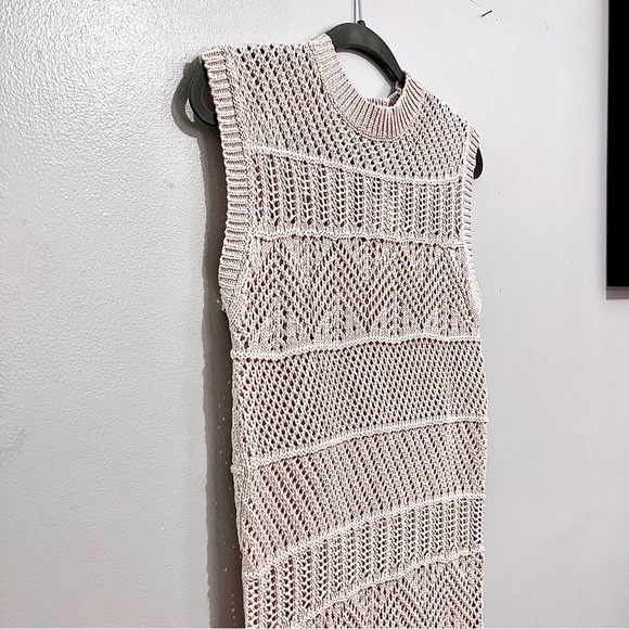 NWT Mango MNG Mock Neck Midi Knit Openwork Crochet Dress SOLD OUT ONLINE - Picture 7 of 16